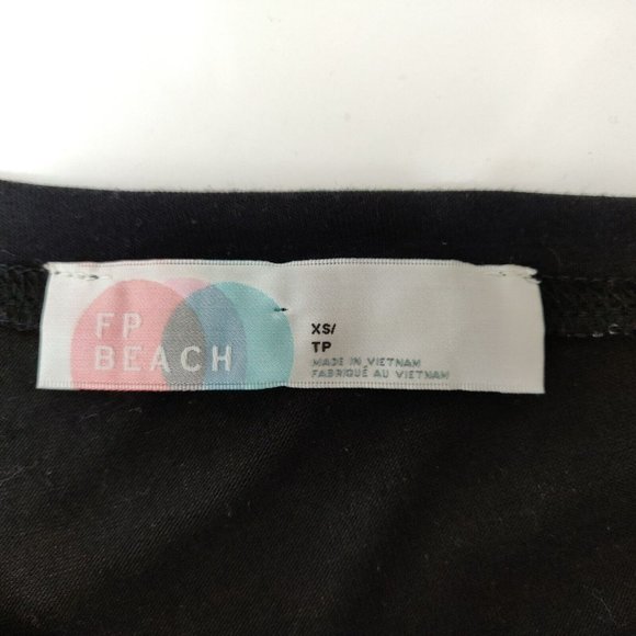 FREE PEOPLE Beach Tunic Midi Dress Size XS Black Stretch Slouchy Casual Relaxed - Picture 8 of 9